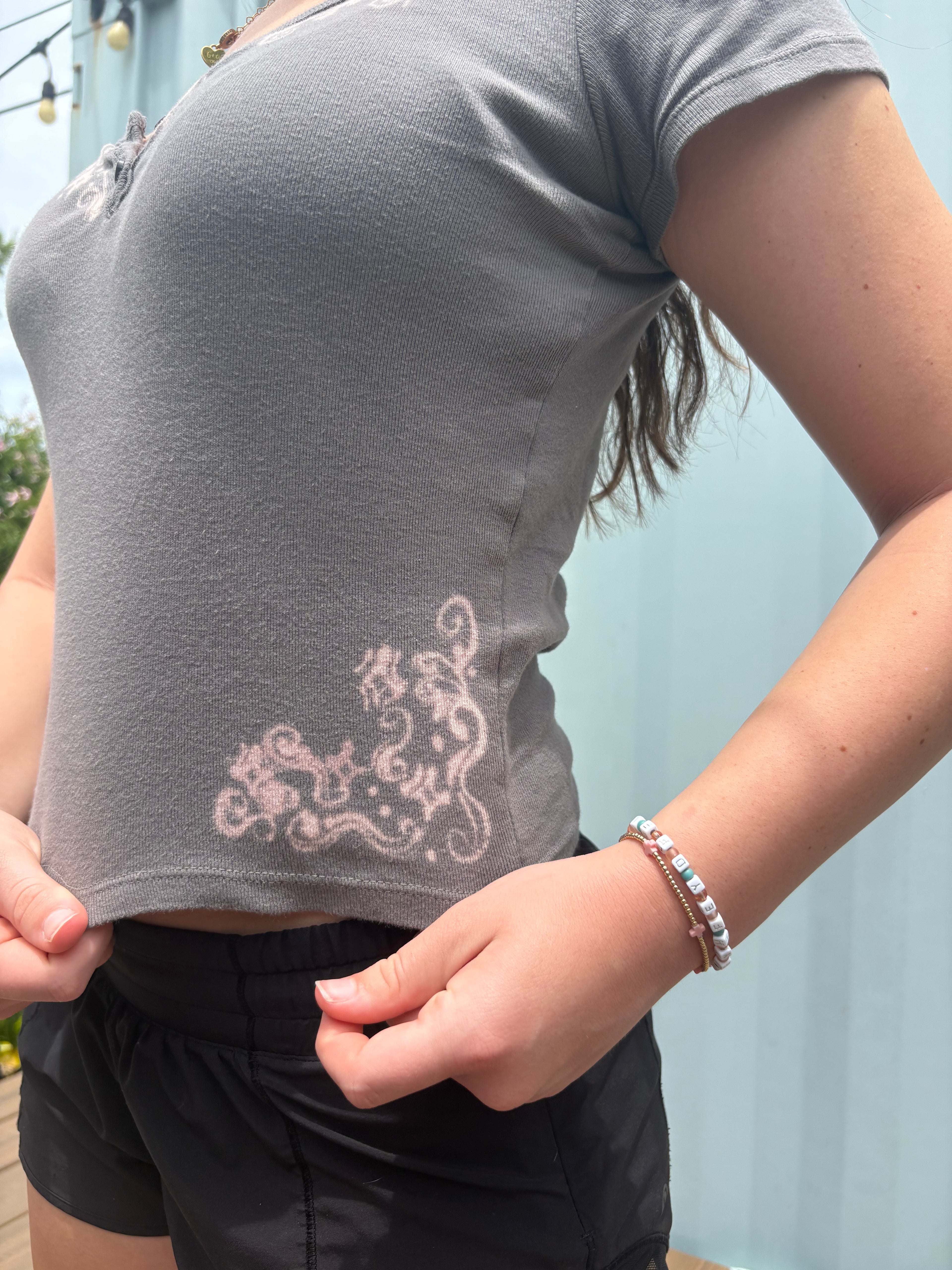 Vintage swirl design baby tee